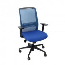 Scaun de birou cu spate din plasă albastră, şezut albastru cu spătar înalt
